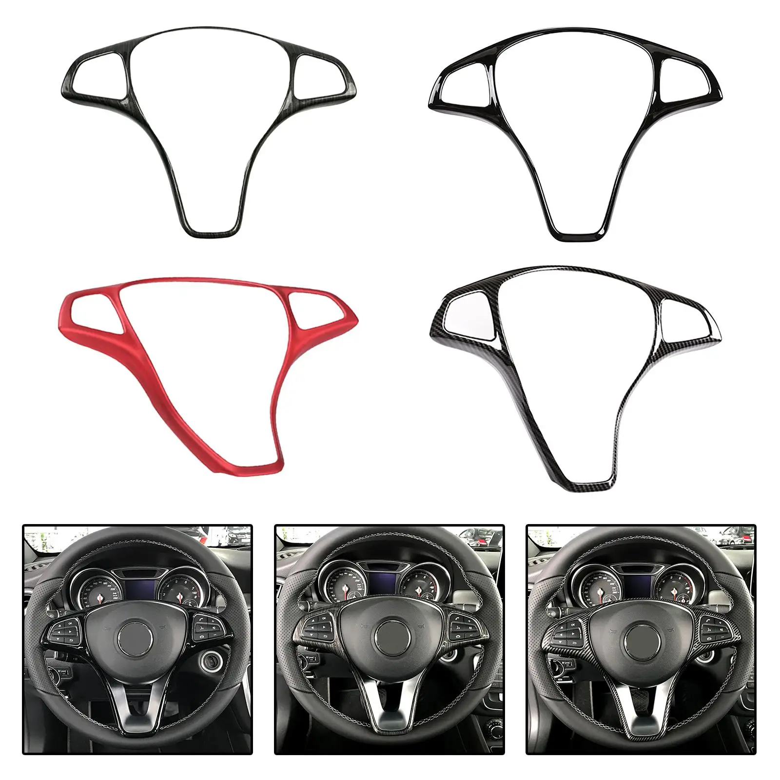 

Steering Wheel Frame Trim Fit for A B C E CLA CLS GLA GLK, Cool