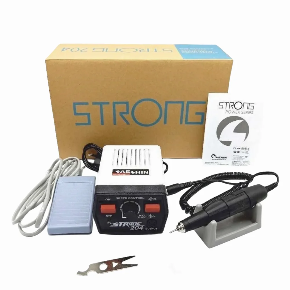 65W Electric Nail Drill STRONG 210 204 Dental Lab Manicure Set Pedicure Machine 102L Polishing Jewelry Handle Pedicure File Bits 3