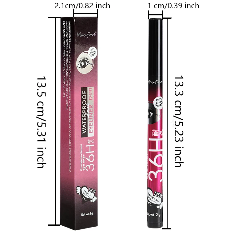 Liquid eyeliner Long Lasting Quick Drying Waterproof Easy To Color Non Smudging Smooth
