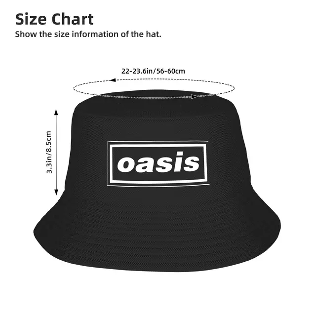 Couple Oasi Rock Band Logo Bucket Hat  Foldable Fisherman Hats Spring Casual Beach Travel Caps Outdoor Graphic Sunscreen Hat 4