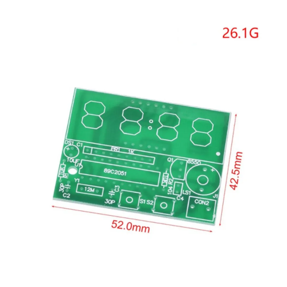 AT89C2051 Digital LED Display 4 Bits Electronic Clock Electronic Production Suite DIY Kit 0.56 Inch Red Two Alarm