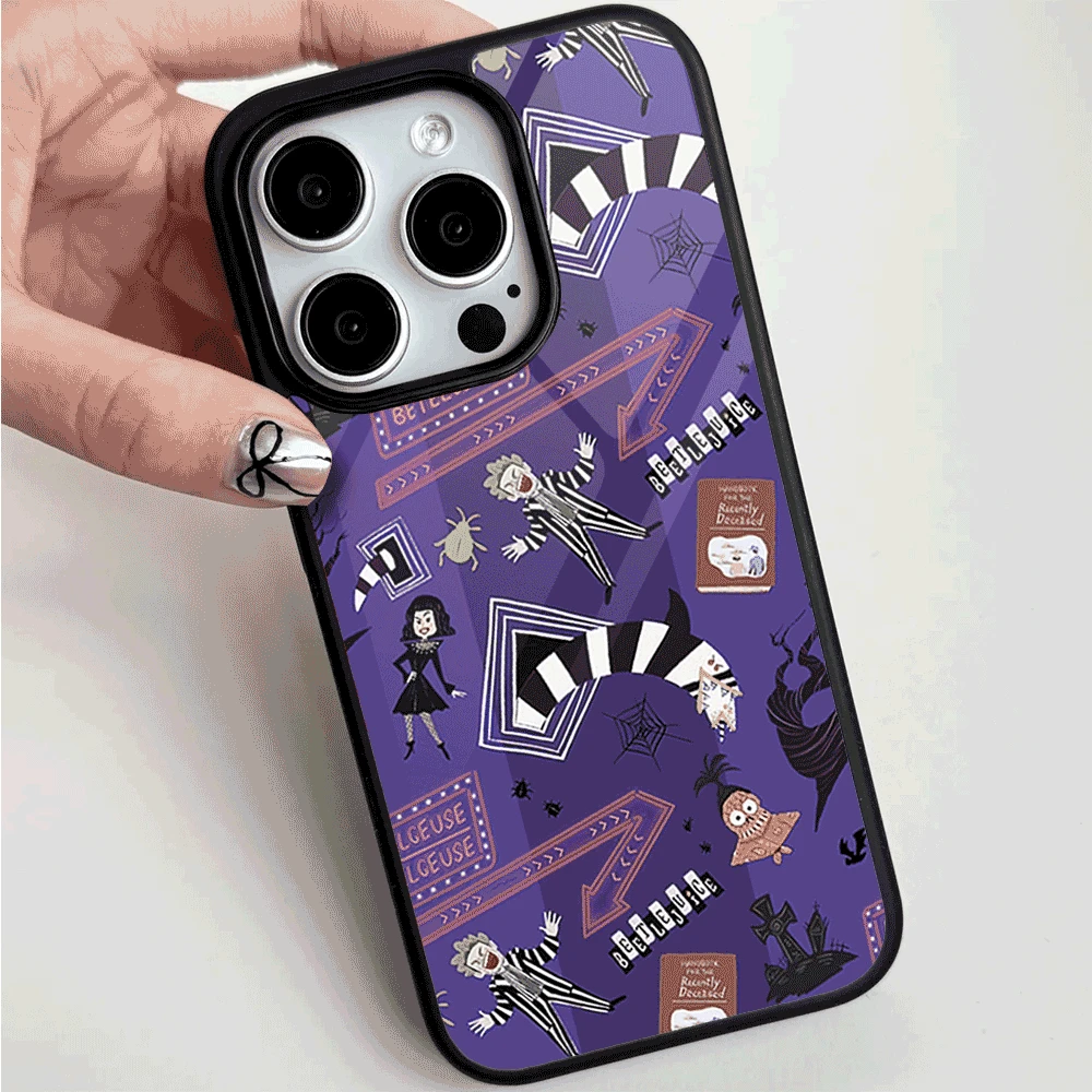 Funda de teléfono para iPhone 11 12 13 14 15 16 Plus Pro Max B-Beetlejuice-s