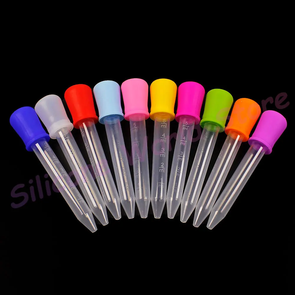 Silicone World 5ML Silicone Dropper Water Medication Dispenser Pipette With Scale Baby Pet Anti Choking Feeding Medicine Tools