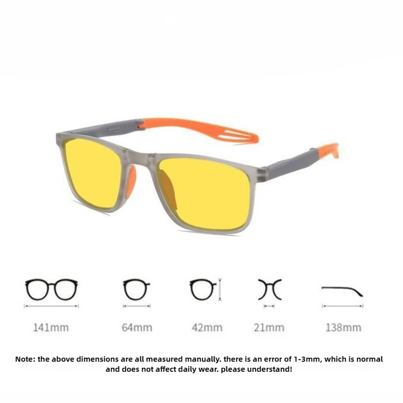 Unisex Portable Folding Minimalist Anti-Blue Light Glasses with Orange-Red Lenses