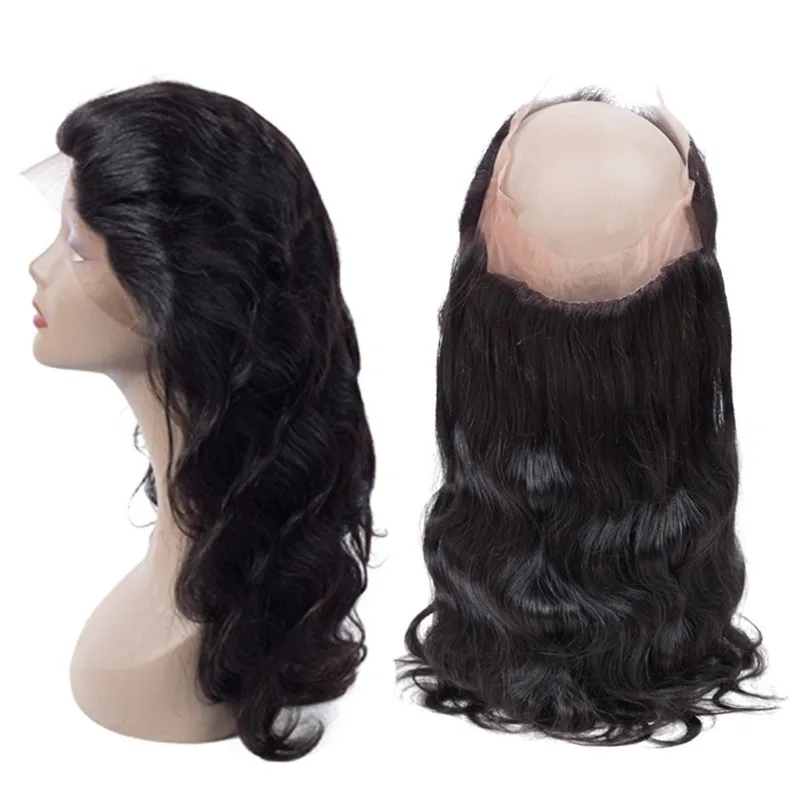 Body Wave 360 Lace Frontal Human Hair Pre-Plucked Hairline Brazilian Remy Hair Transparent Lace 360 Frontal For Women