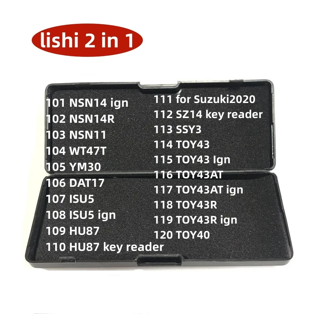 Hot Lishi Tool Lishi Tool 2 in 1 ISU5 HON70 MAZ24 MAZDA2014 MIT8 MIT11 HU49 FO38 NE72 NSN14 NSN14R NSN11 TOY38R VAC102 For Locksmith Tool