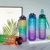 1L Sports Water Bottle With Straw Time Marker Gradient Color Motivational Bottle Leakproof Outdoor Student Drinking Water Cup 5