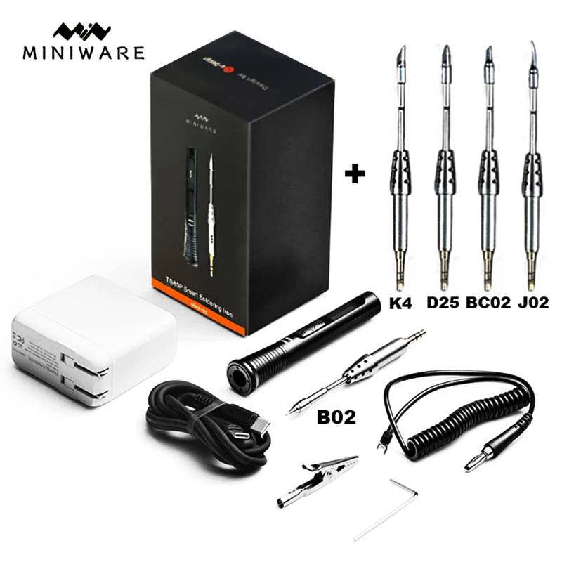 

Miniware Original TS80 TS80P Electric Soldering Iron Adjustable Temperature Digital Display MiNi Portable Welding Repair Tool