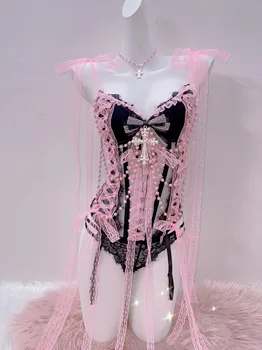 Pink Lace And Faux Pearl Top 3