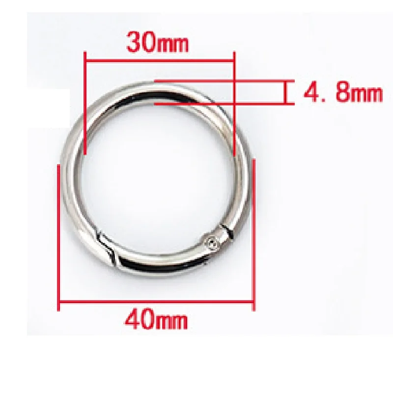 

5Pcs/set 1.2 Inch Creative ring case and bag buckle Metal spring buckle Alloy hook Simple open ring Quick hanging key chain
