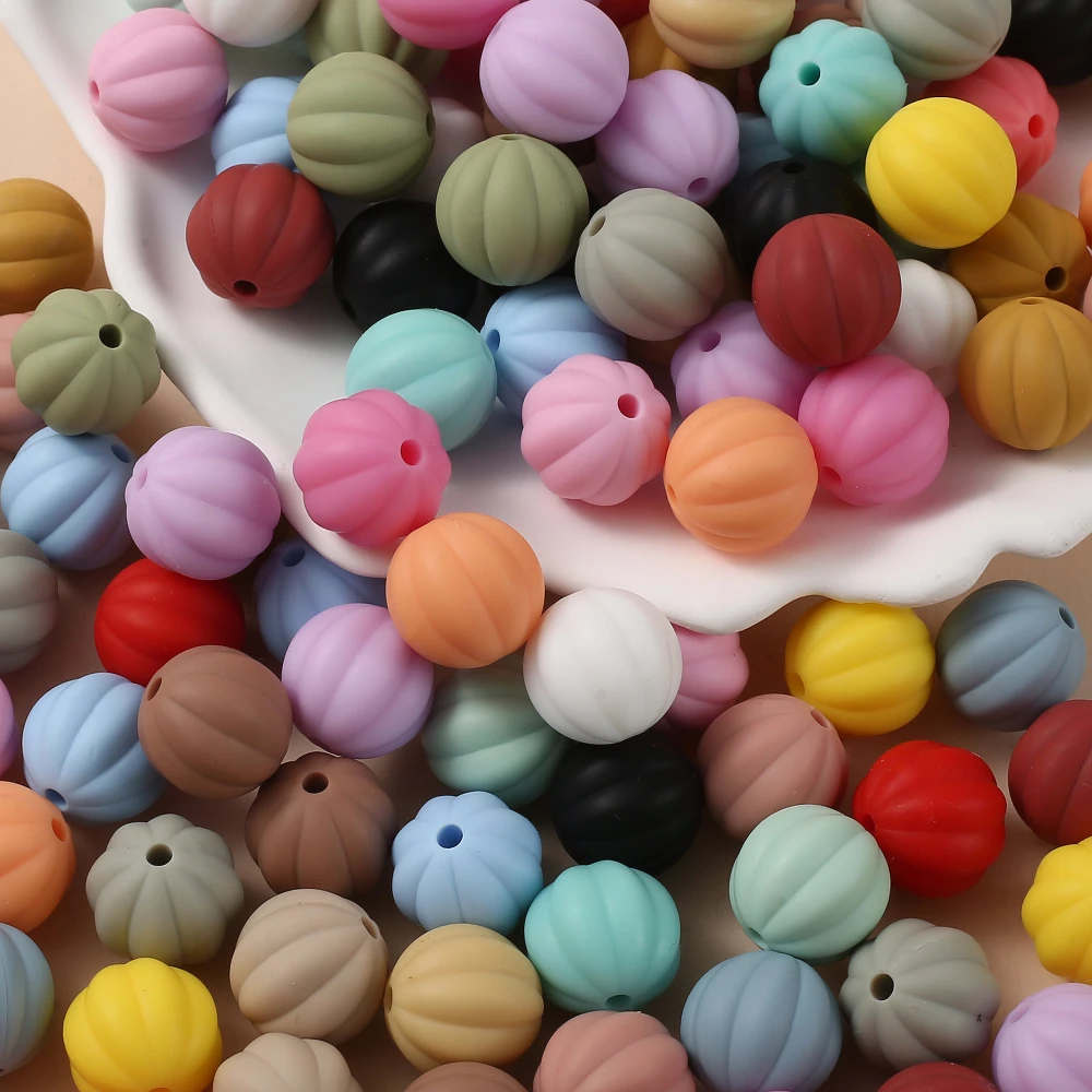 10Pcs 15mm Lantern Silicone Beads Pacifier Chain Loose Beads Baby Teething Chewing Toys DIY Jewelry Accessories BPA Free 5