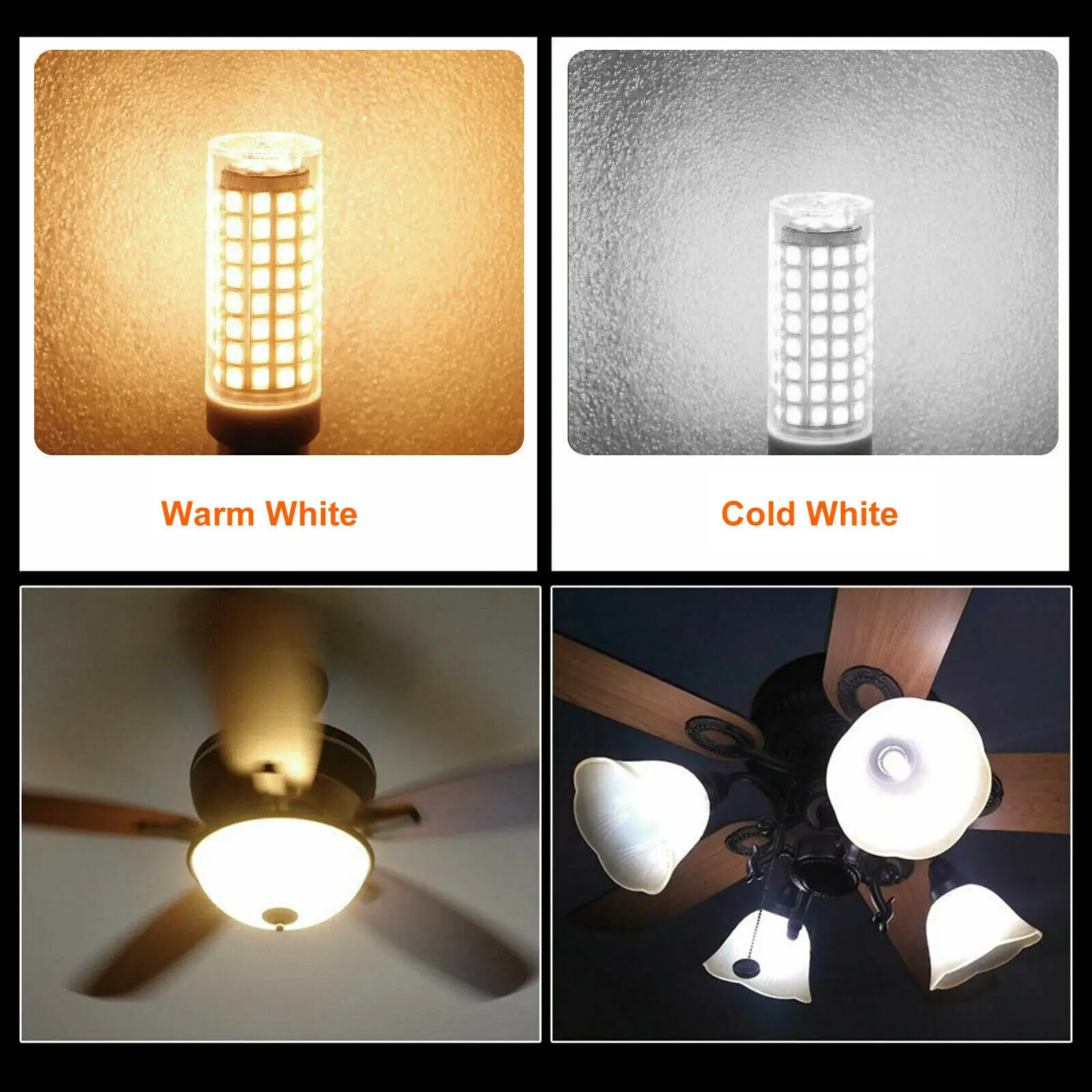 BA15D E11 E12 E14 8W Dimmable LED Corn Light Bulb 136 LED Ceramic Light 220V 120V Kitchen Ceiling Fan Light 150W Halogen Lamp