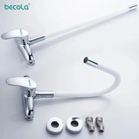 Becola Hot & Cold Wall Faucets ก๊อกน้ําอ่างล้างจานก๊อกน้ําสองหลุม Universal หมุนทองแดงก๊อกน้ําอ่างล้างหน้าอ่างล้างหน้าก๊อกน้ํา 5
