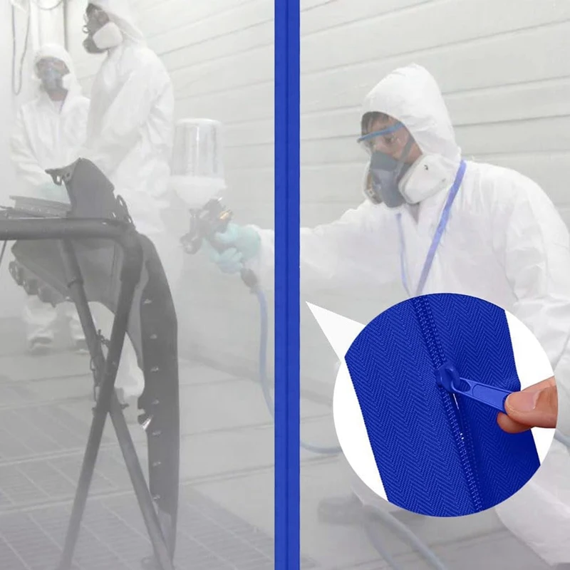 2 Roll Heavy Duty Zipper Dust Barrier Zipper 3 Inch X 7 Ft Construction Self Adhesive Used for Greenhouse zipper dust barrier
