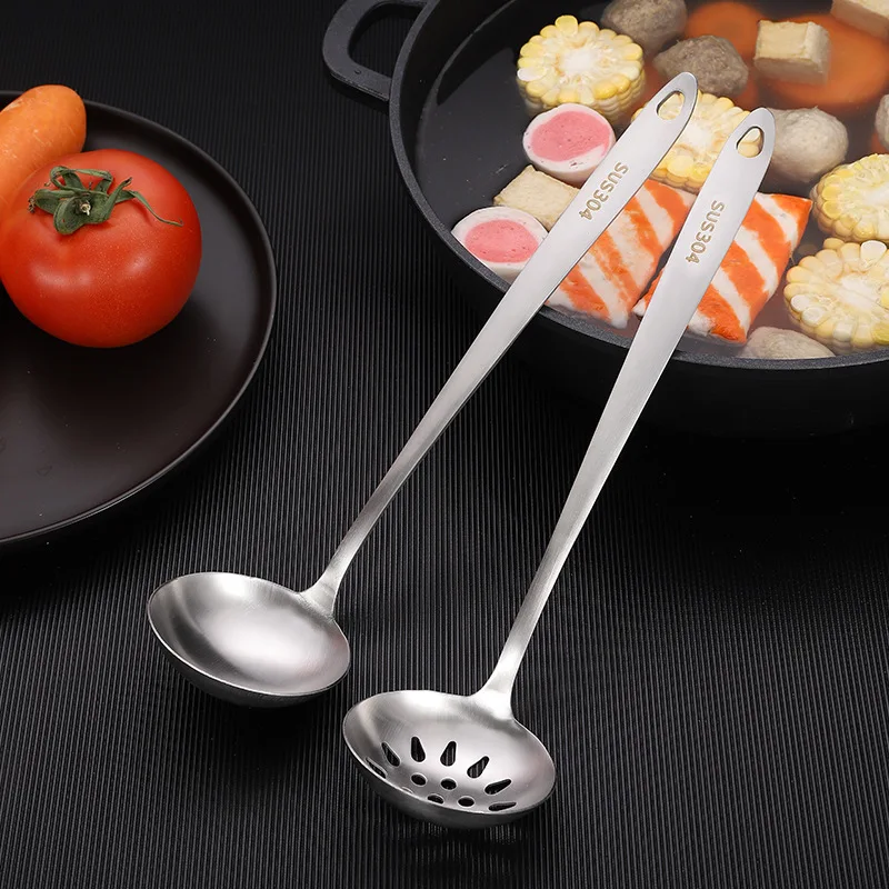 

Long Handle Tablespoons 304 Stainless Steel Ramen Soup Spoon Hot Pot Ladle Home Skimmer Colander Kitchen Cooking Utensils