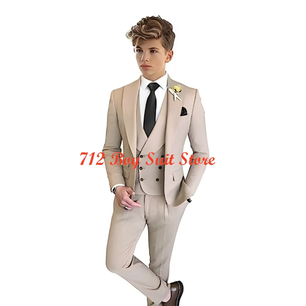 Boys suit 3 piece suit for kids 2-16 years old wedding tuxedo party outfit formal blazer for child