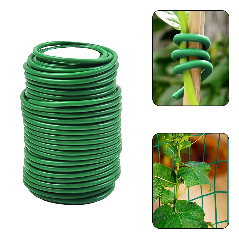 Plant Twine 8m/10m Garden Support Wire Cable Tie Reusable Rubber Coated Steel Wire