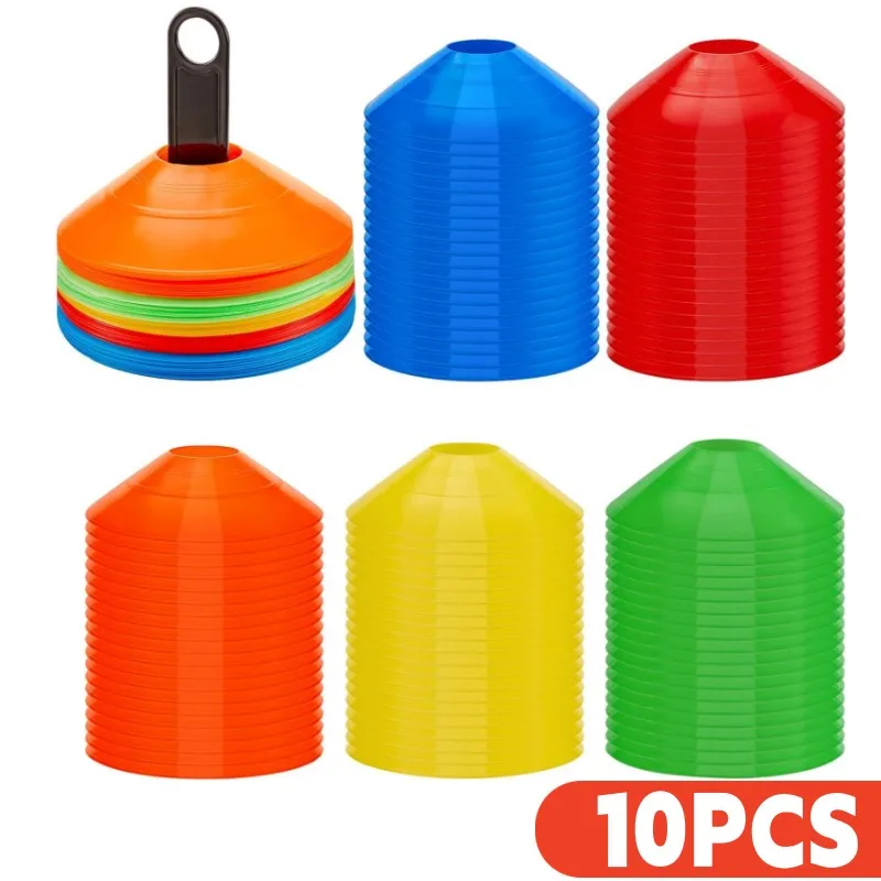 10PCS/lot 19cm Football Training Marker Discs Conical Marker Discs Obstacles Roller Skating Stakes Sports Training Accessories