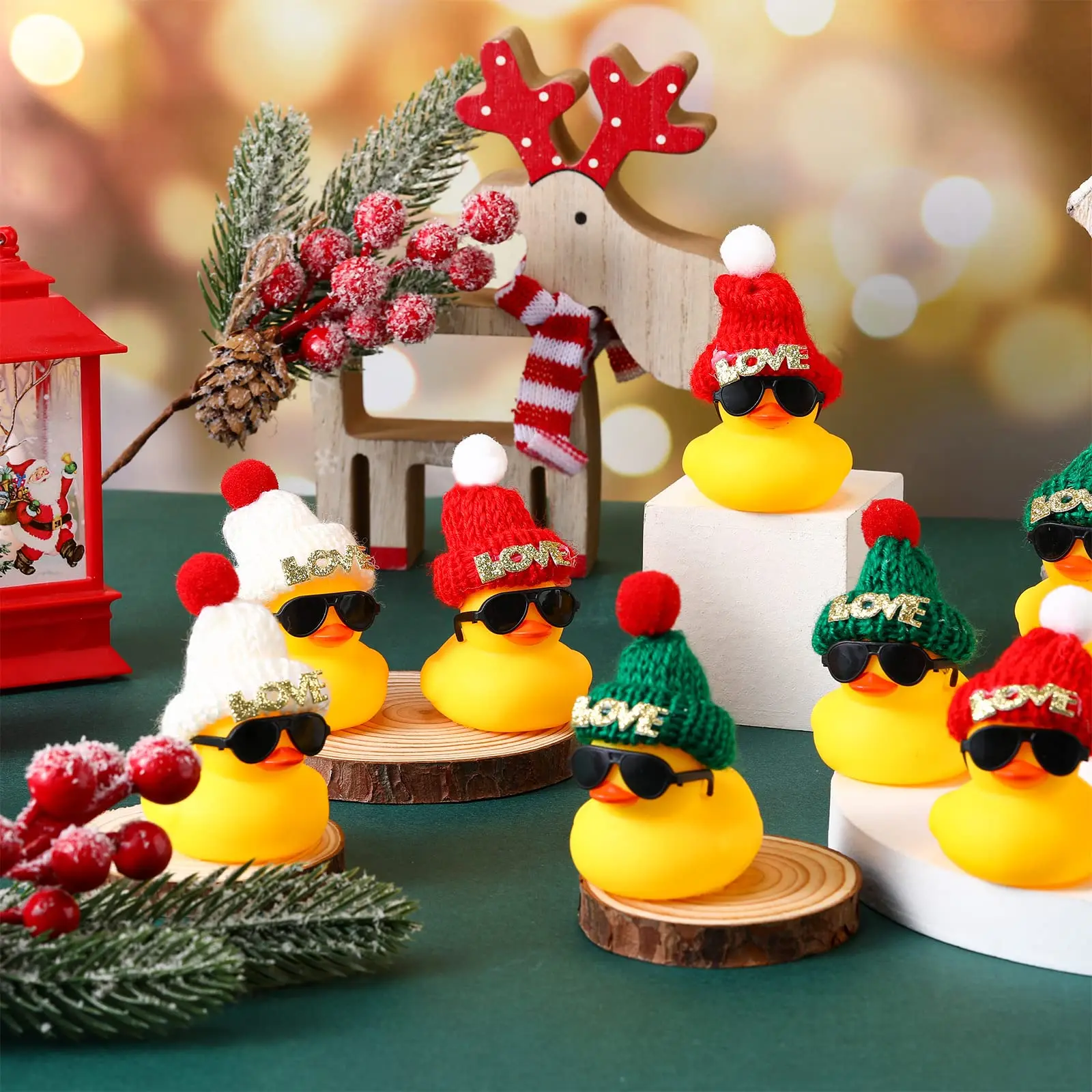 6/12/24 Pcs Mini Rubber Ducks Cruise Rubber Ducks in Bulk Valentine's Day Gift Small Duck Toy for Hiding Party Favor 2