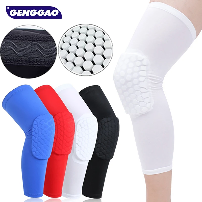 

GENGGAO 1PC Basketball Knee Pads Protector Compression Sleeve Honeycomb Foam Brace Kneepad Fitness Gear Volleyball Support