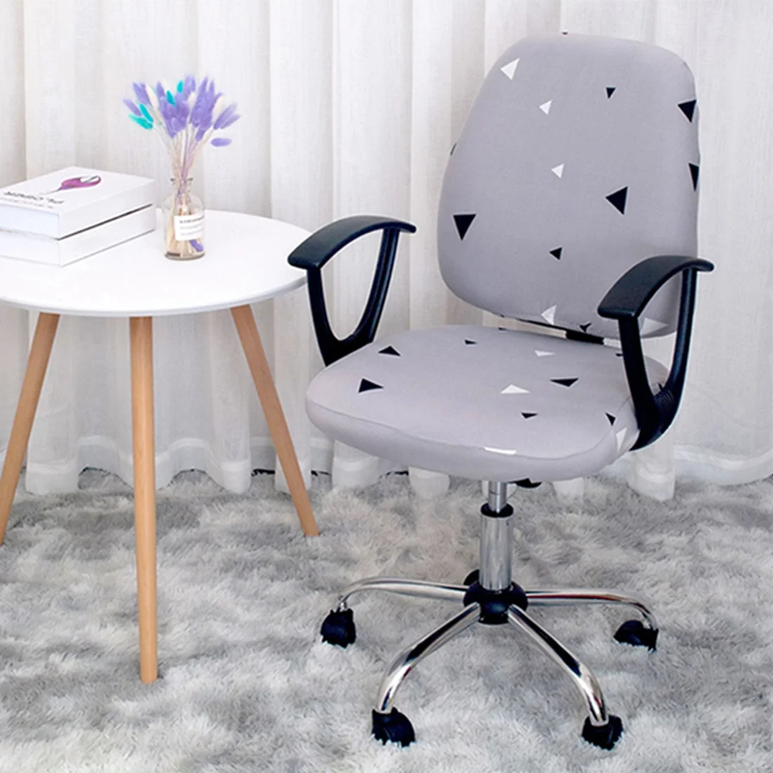 Universal Stretch Office Chair Cover with Removable Seat Protector - Stylish Home and Workspace Decor