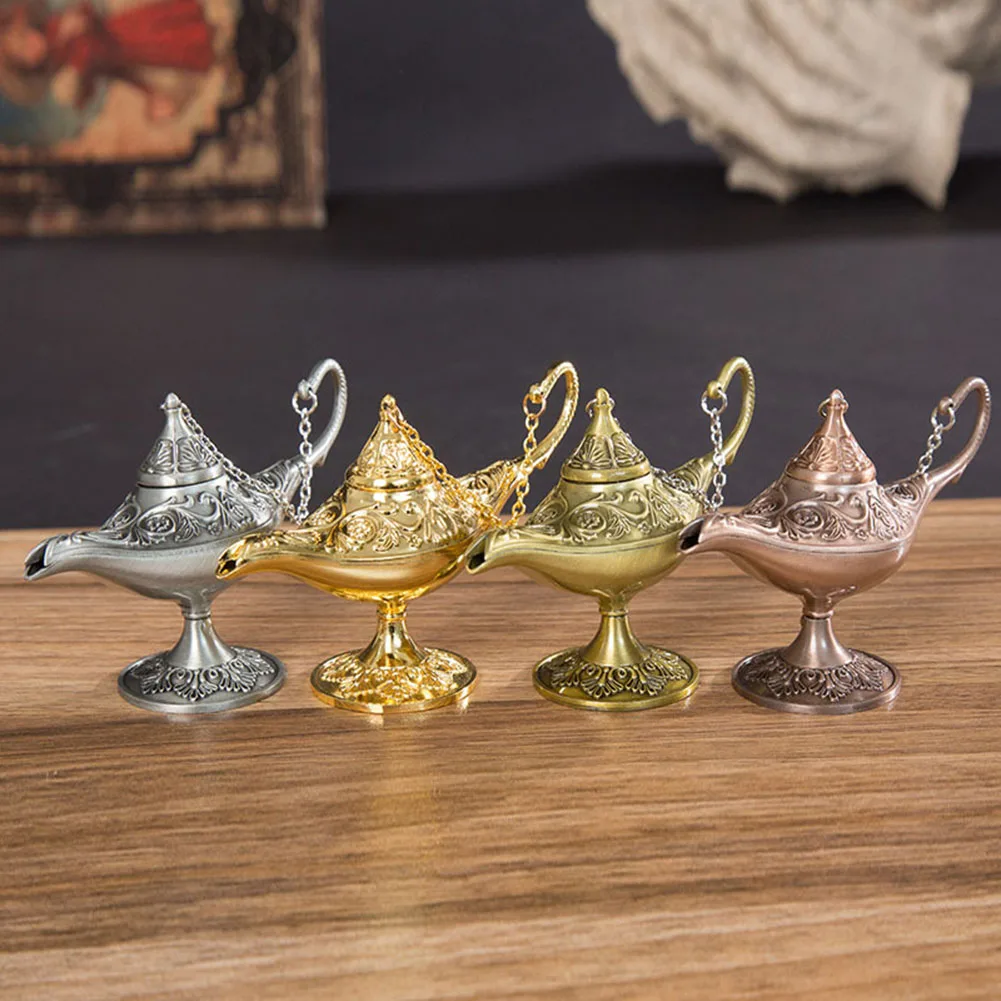 

1 шт. винтажная легендарная лампа из цинкового сплава, легендарная лампа Aladdin, желаемая настольная декоративная поделка для дома, свадебное украшение, подарок