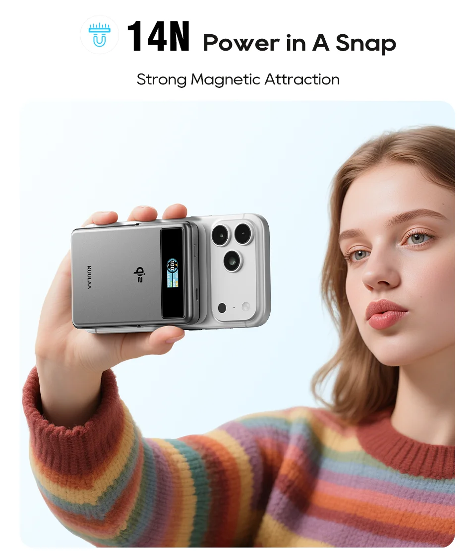 Kuulaa Qi2 Magnetic Power Bank 10000mAh Stand PD 20W