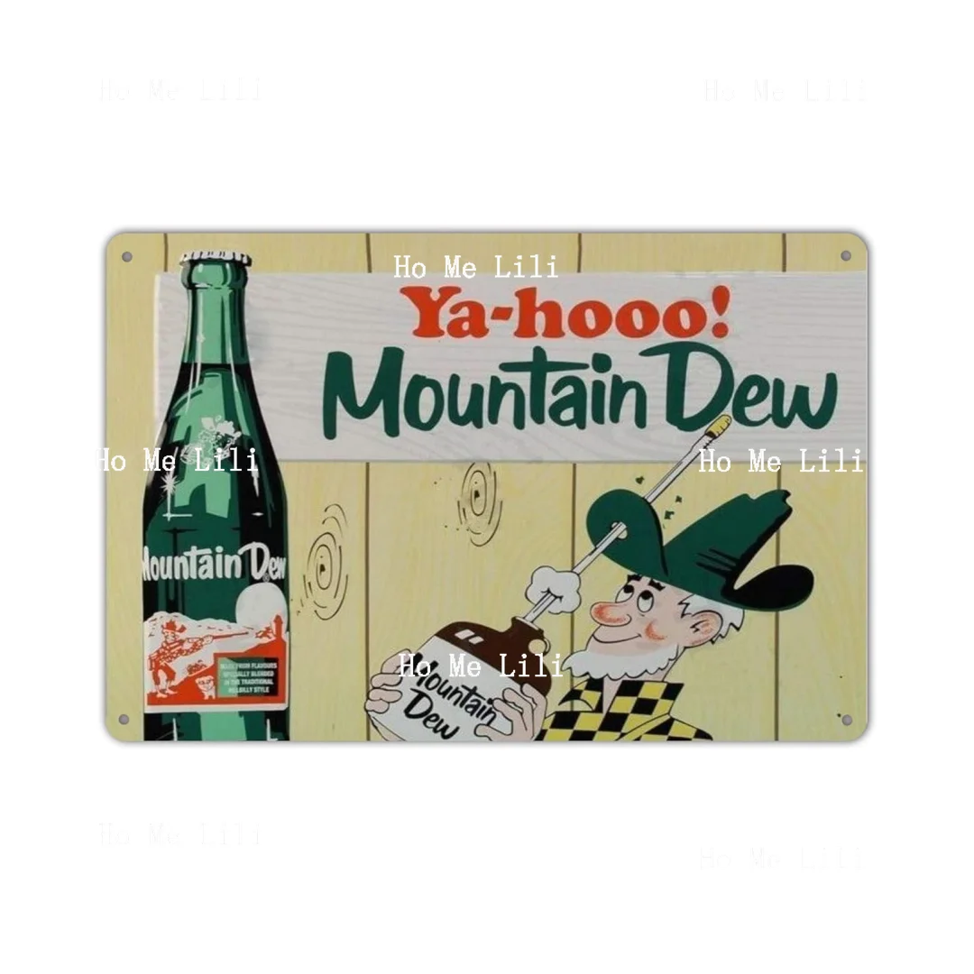 Wall Decoration Mountain Dew Soda Shop Advertising Retro Novelty Metal Logo Tin Logo