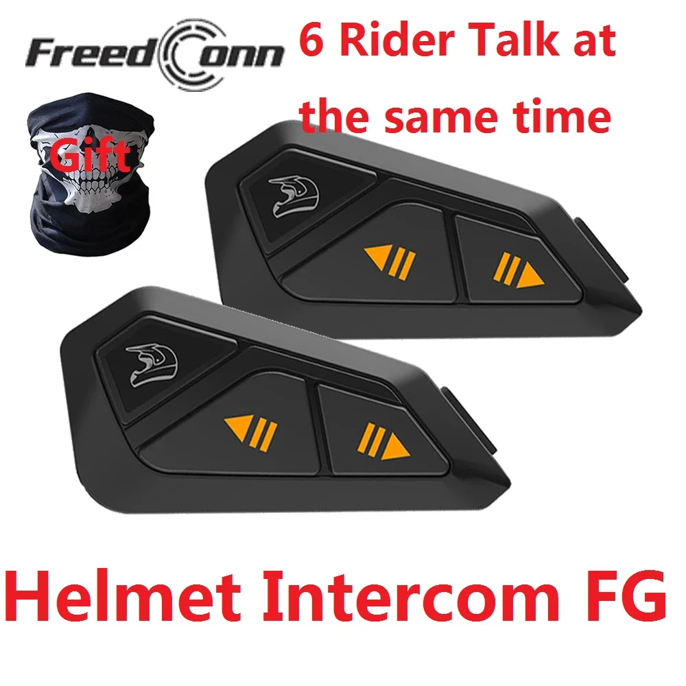 

Freedconn FG Bluetooth Motorcycle Intercom 6 Rider Group Helmet Headset Motor Communicator Music FM BT 5.0 Moto Earphone Speaker