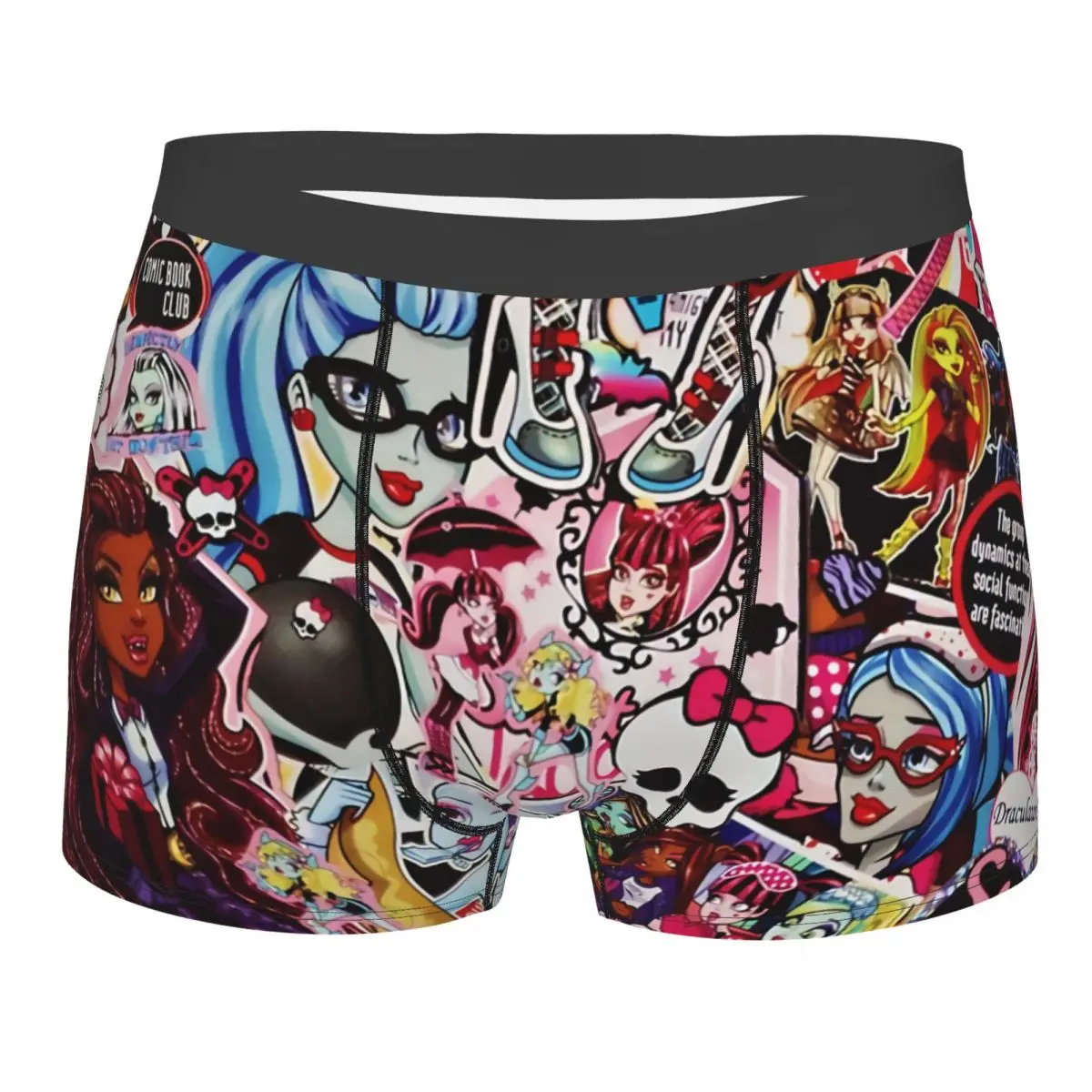 

Трусы-боксеры для девочек и мужчин, милое нижнее белье с куклой Monster High, дышащие, подарок на день рождения
