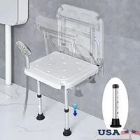 Adjustable Height Folding Shower Seat Wall Mounted Bath Bench Stool Elderly Handicap Pregnant Women Stylish & Convenient Space 1