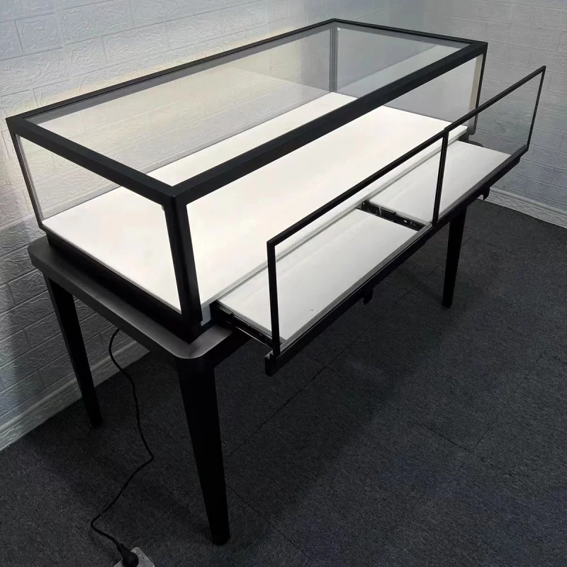 

Custom. tempered glass jewelry store showcase LED lighting jewelry display counter fixtures jewelry shop furniture