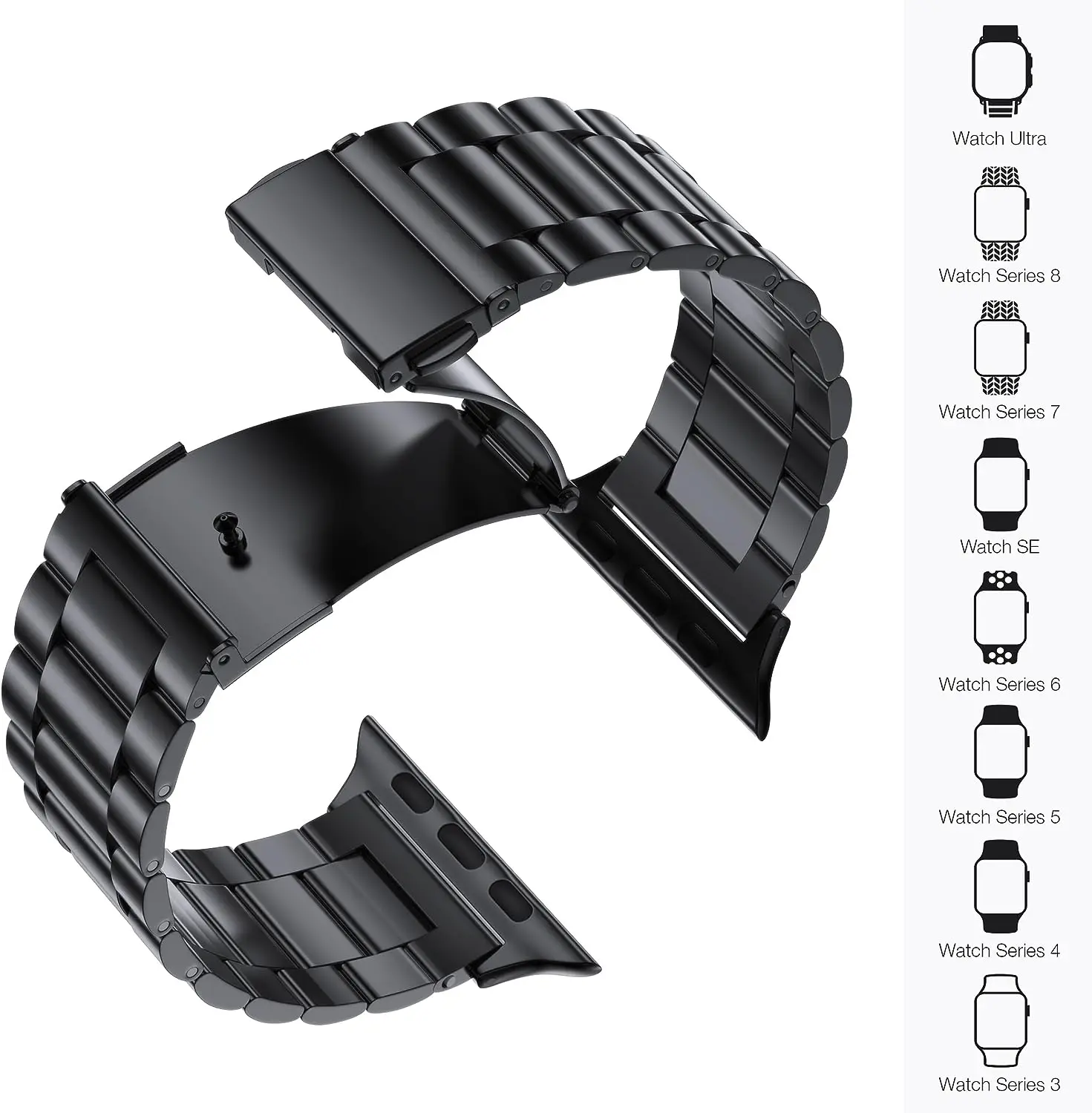 Sleek Stainless Steel Watch Strap - Premium Metal Bracelet