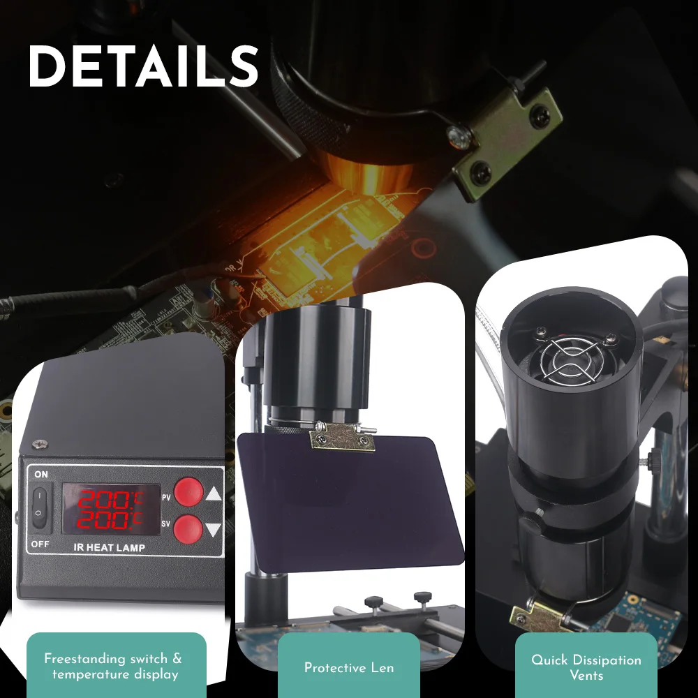 YIHUA 1000B 4 in 1 BGA Rework Station Infrared Preheater, Desoldering Hot Air Rework Station,Temp Sen 3