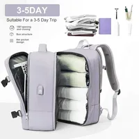 Multifunctional Waterproof Travel USB Charger Luggage Bags Large Capacity Bags Expanding Oxford Backpack for Women Men 2
