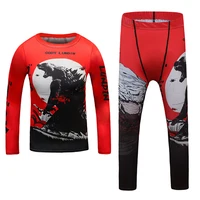 Children MMA Rashguard For Kids Jiu Jitsu T-shirt+Pant Sportsuit Boy MMA Shorts Clothing Bjj Kickboxing Jerseys Running Sets 2