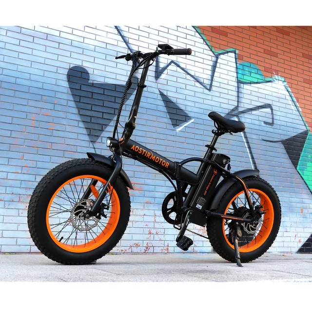 AOSTIRMOTOR A20 Folding Ebike 500W Electric Mountain Bike 20in Tire 36V 13Ah Removable Battery Beach Electric Fat Bike For Adult 6