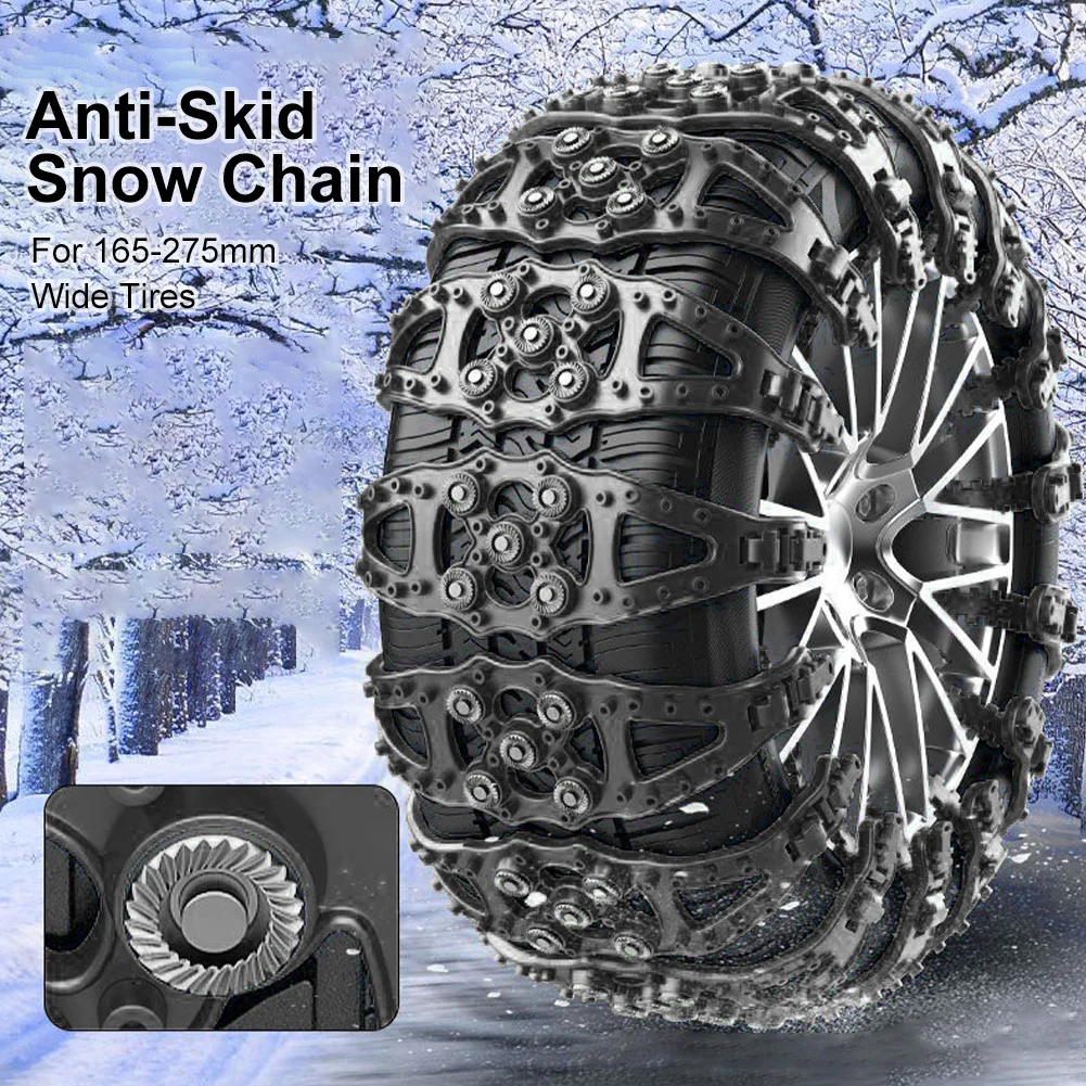 1/2pcs Car Snow Chain Car Winter Tire Wheels Chains Emergency Double Grooves Anti-Skid Chains for Tire Width 165-275mm