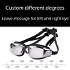 -1.5 To -8.0 Adult Myopia Silicone HD Clear Plating Anti Fog Swimming Goggles Eyewear Custom Different Degree For Left Right Eye 1