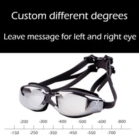 -1.5 To -8.0 Adult Myopia Silicone HD Clear Plating Anti Fog Swimming Goggles Eyewear Custom Different Degree For Left Right Eye 1