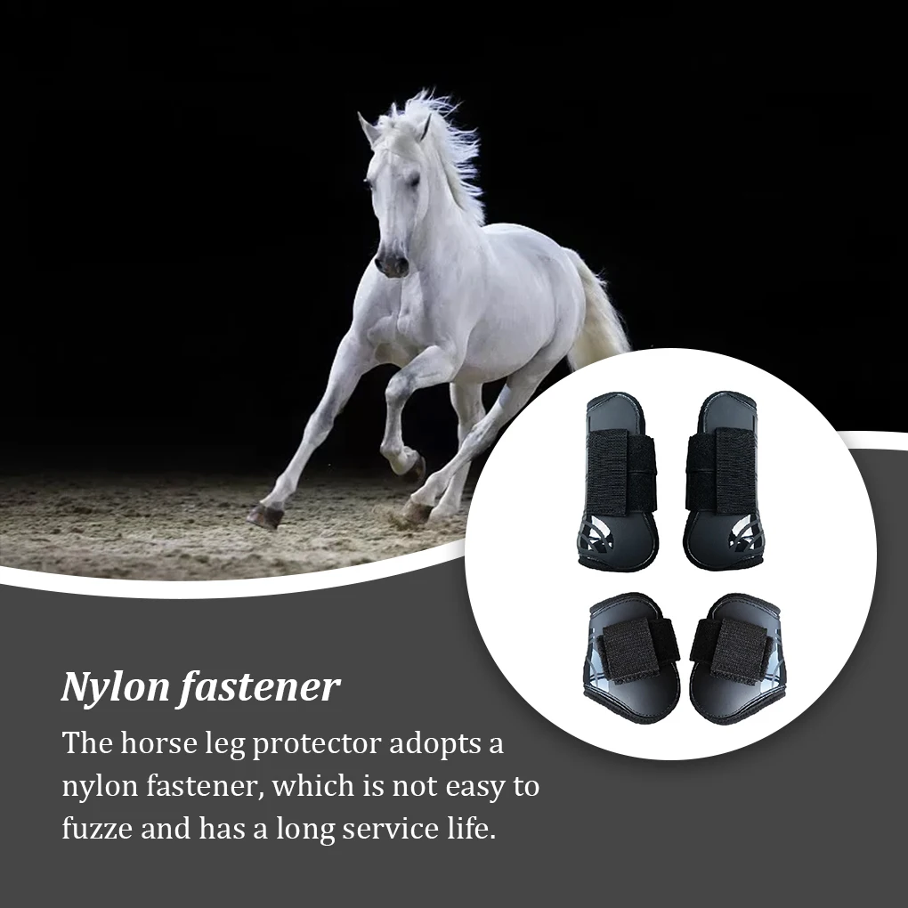 2 Pairs Equestrian Supplies Horse Shin Guards Protective Gear Good Elasticity Legging Tightness Adjustable Protective Gear 2