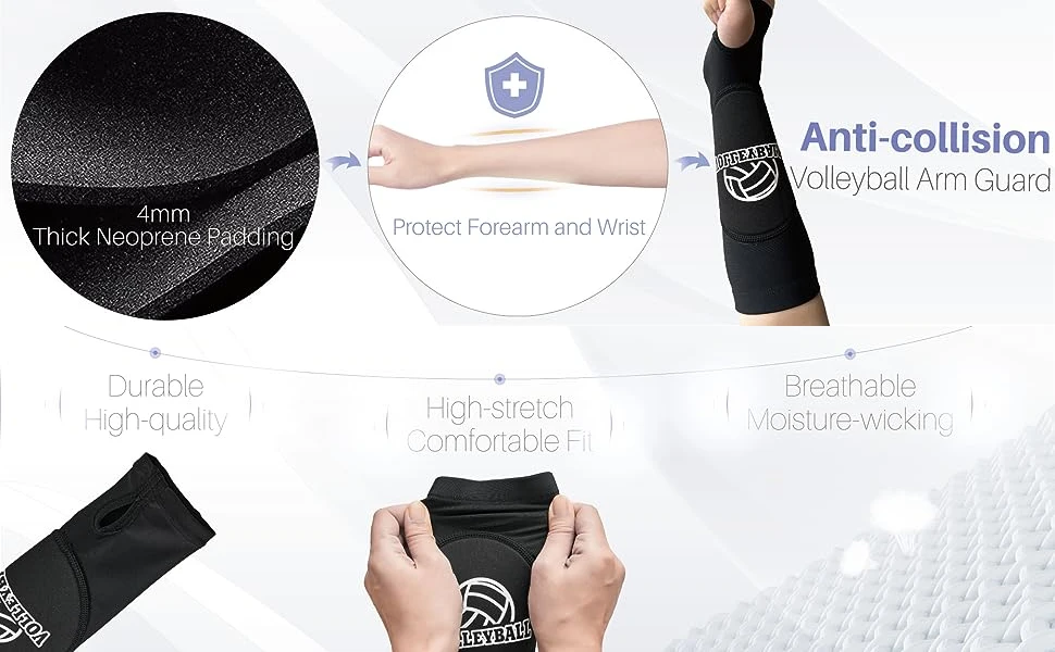 Manchettes Volleyball Protection Avant-bras - Rembourrage 4mm | Pour Femmes Et Adolescents