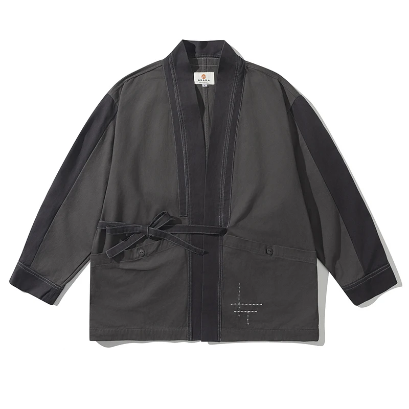 Japanese Samurai Jacket Fashion Casual Loose Men's Cardigan Kimono Streetwear Harajuku Cotton Coats Traditional Clothing