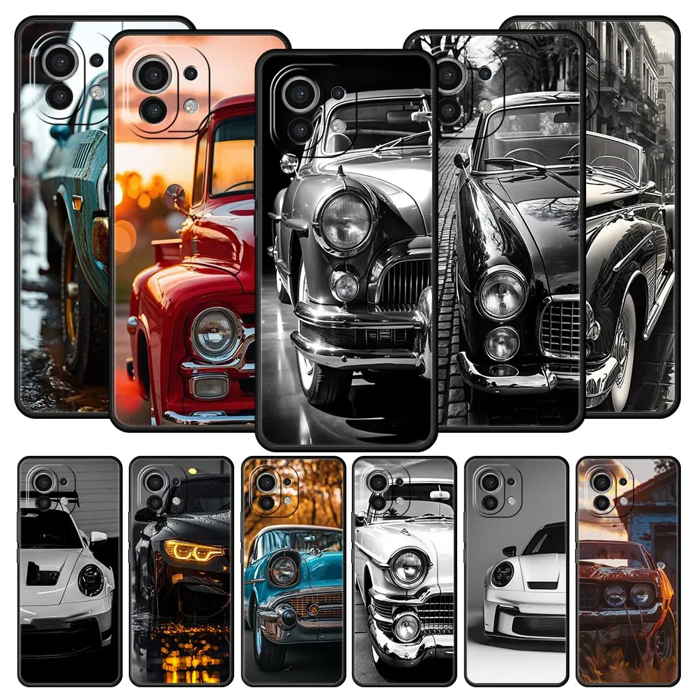 Elegant Black & White Soft Car Phone Case - Versatile Design & Durable Protection