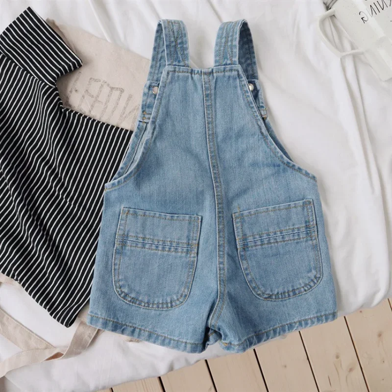 Children Overalls Pants Boy's Girl's Jeans Suspenders Shorts Summer Autumn