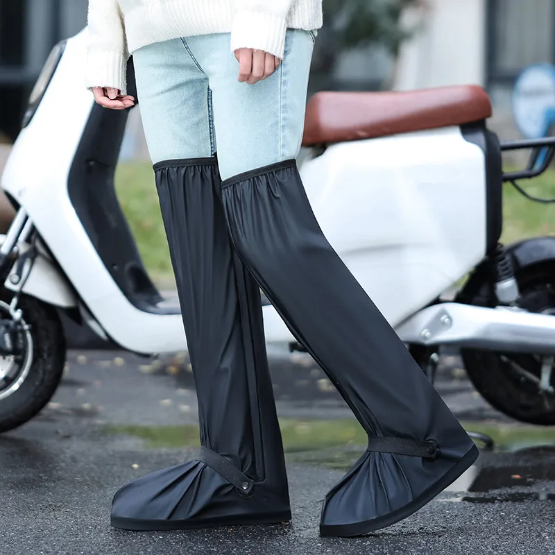 High-Tube Waterproof Outdoor Rain Shoe Covers For Adult Students and Rider Rainproof Non-Slip Wear-Resistant Long-Tube Foot Covers