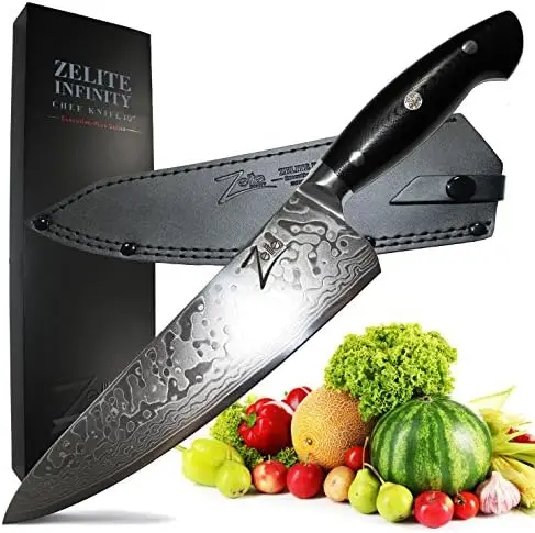 Zelite Infinity Japanese Chef Knife 10 Inch, Damascus Chef Knife, Japanese  Knife, Kitchen Knife, Chefs Knife, Chef's Knives - Japanese AUS-10 Super