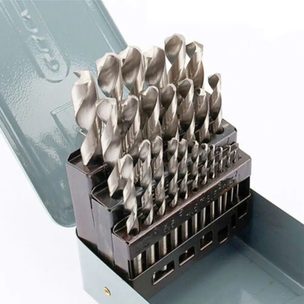 

25Pcs Metal HSS Spiral Hole Punch Speed Metric Tool Rotary Milling Cutter Set Twist Drill Bit Set Micro Carving Tool