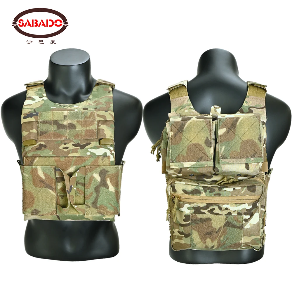 

Tactical LV119 Plate Carrier with Assault Back Panel Expandable Elastic Cummerbund MOLLE Front&Rear Overt Airsoft Hunting Vest