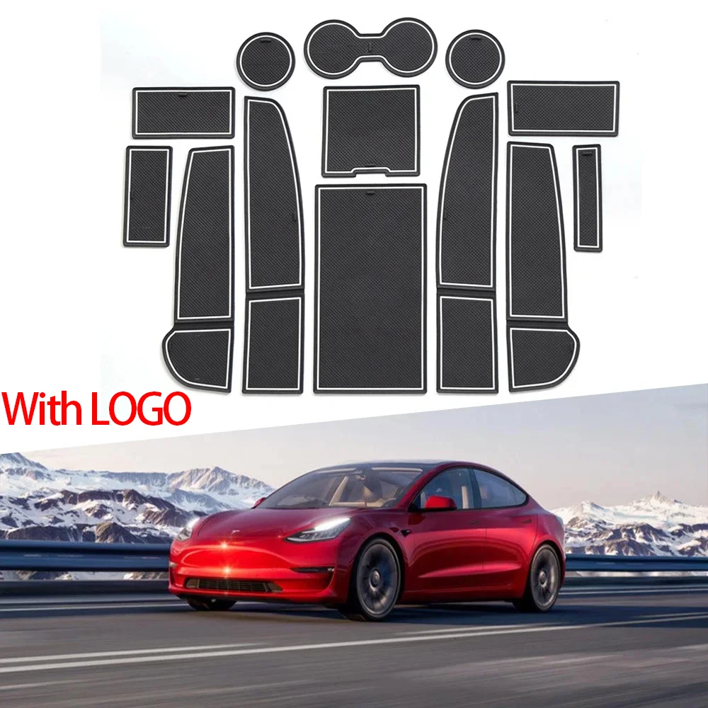 

Противоскользящий коврик для телефона, коврики со слотом для ворот, резиновые прокладки для чашки Tesla Model 3 Model3 2021, аксессуары для украшения автомобильного коврика